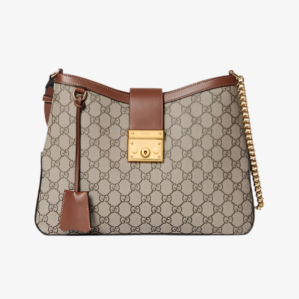 SAC BANDOULIÈRE GG EN CUIR DE TAILLE MOYENNE AVEC CADENAS