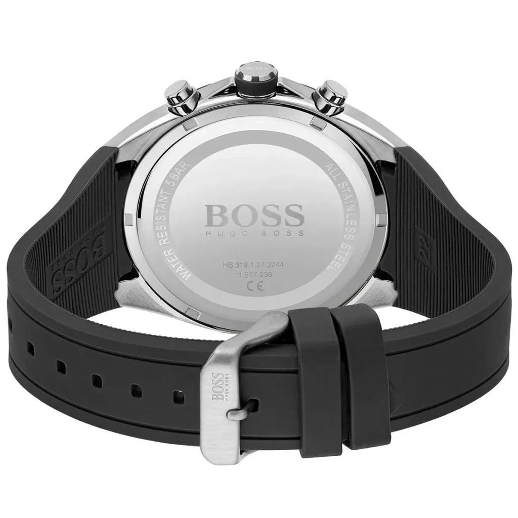 Montre chronographe Hugo Boss Distinct en silicone noir pour homme - 1513855