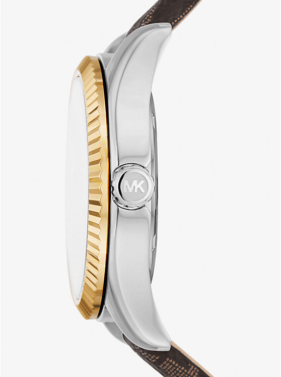 Montre Lexington dorée avec logo signature MK4745