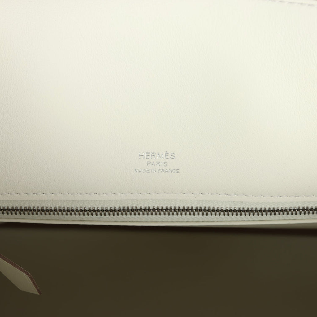 Sac à main Hermes Birkin Shadow 35 cm en cuir Swift Blanc