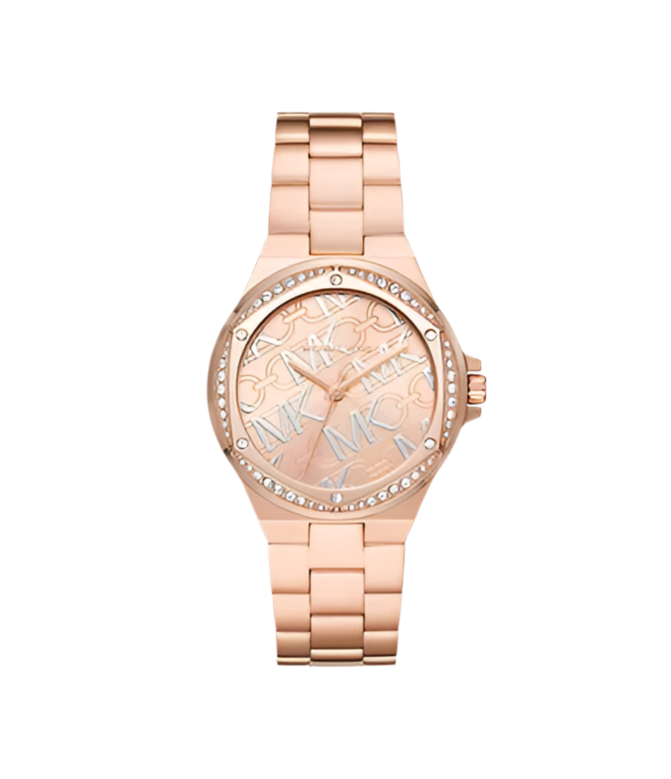 Montre Lennox de Michael Kors à trois aiguilles en acier inoxydable, doré rose