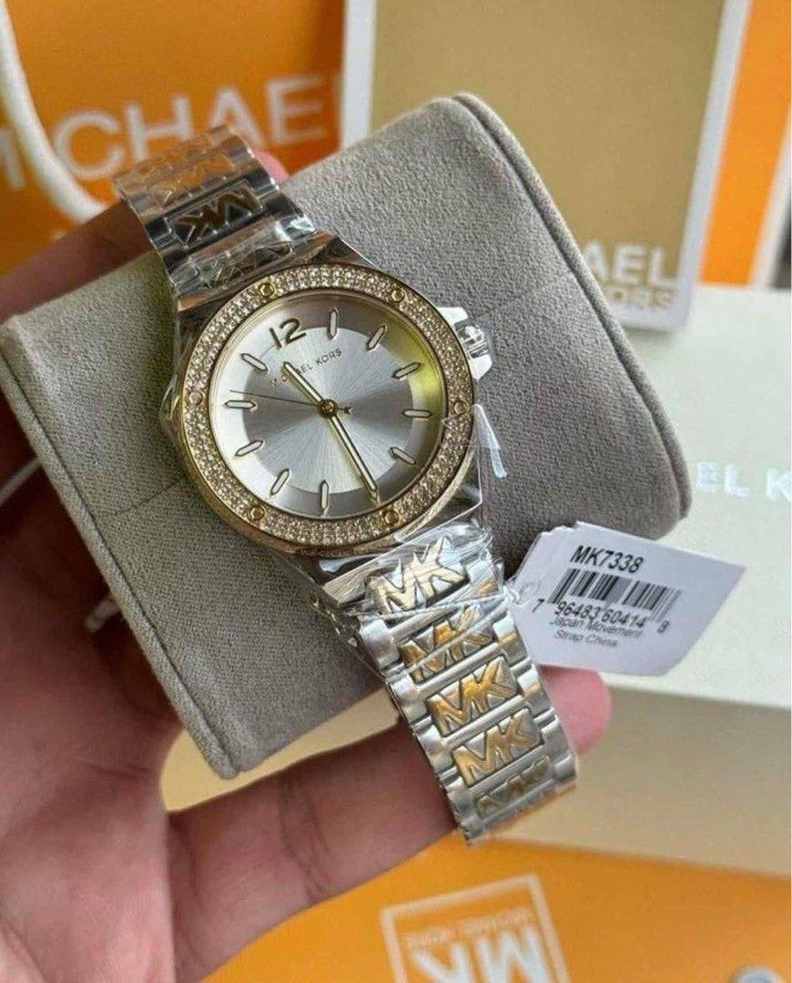Montre femme Michael Kors Lennox MK7338 bracelet bicolore gravé MK