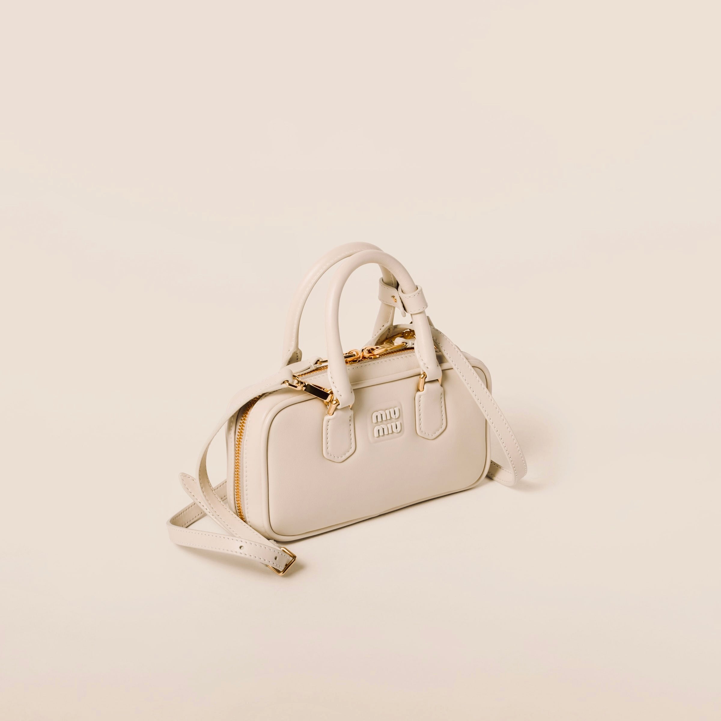 Mini-sac en semi cuir Arcadie en beige