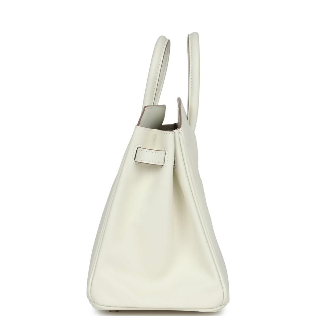 Sac à main Hermes Birkin Shadow 35 cm en cuir Swift Blanc