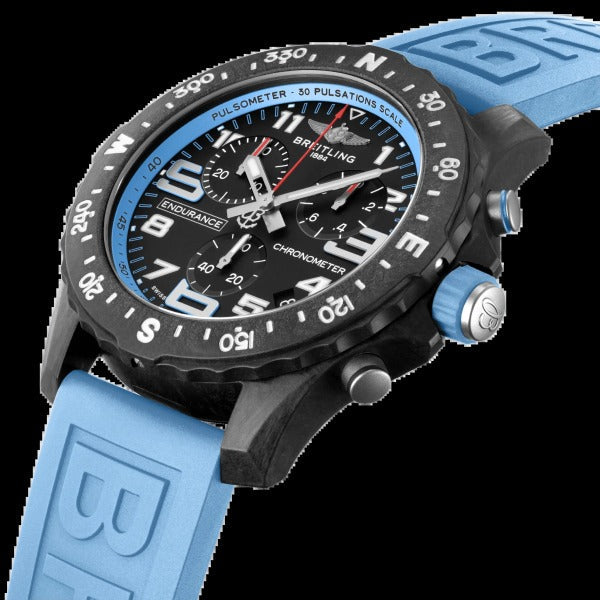 Montre Breitling Endurance Pro Noire Avec Bracelet Bleu