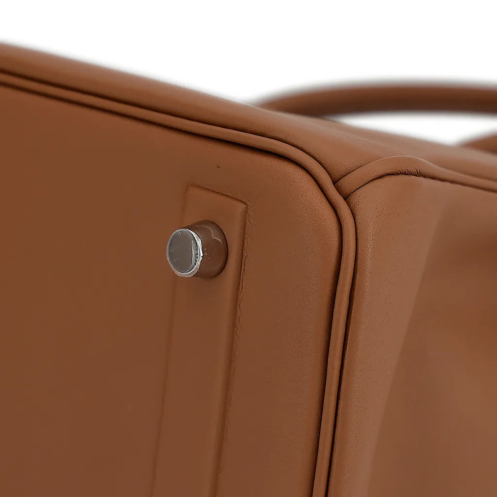 Sac à main Hermes Birkin Shadow 25 cm en cuir Swift Marron