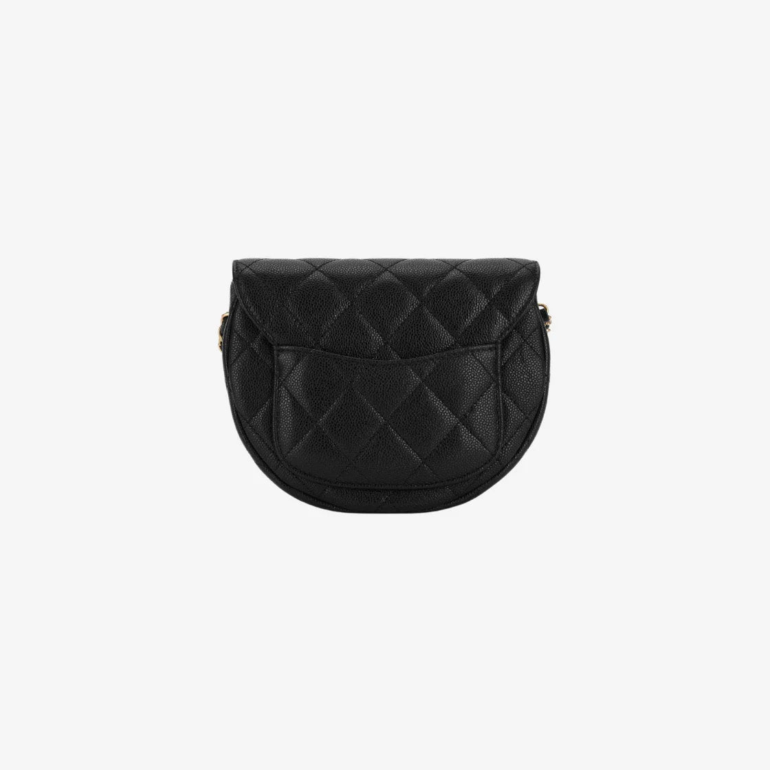 Chanel Mini Messenger Bag Cuir de veau grainé & doré noir