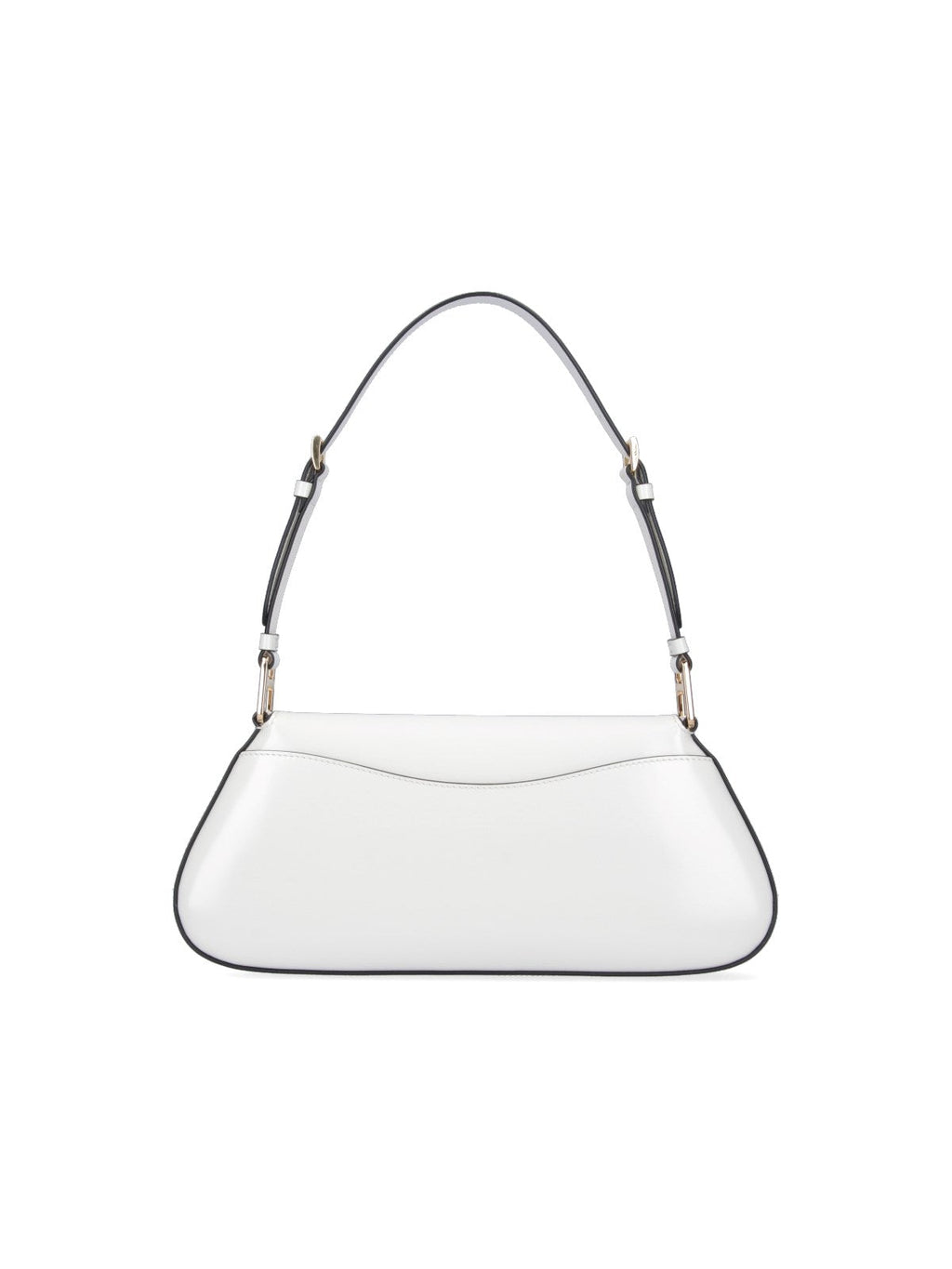 Sac porté épaule en vrai cuir verni Blanc