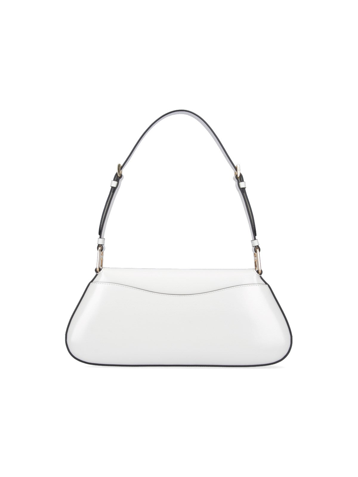 Sac porté épaule en vrai cuir verni Blanc