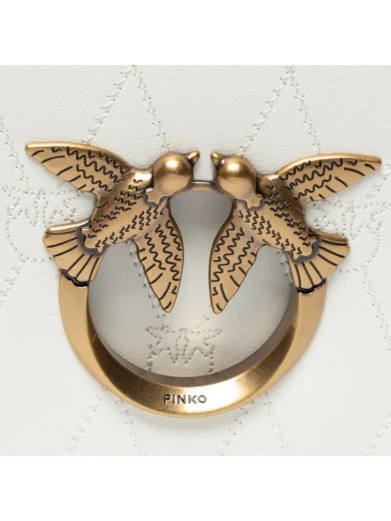 Sac à main Love Click Wave Logo En Blanc vrai cuir