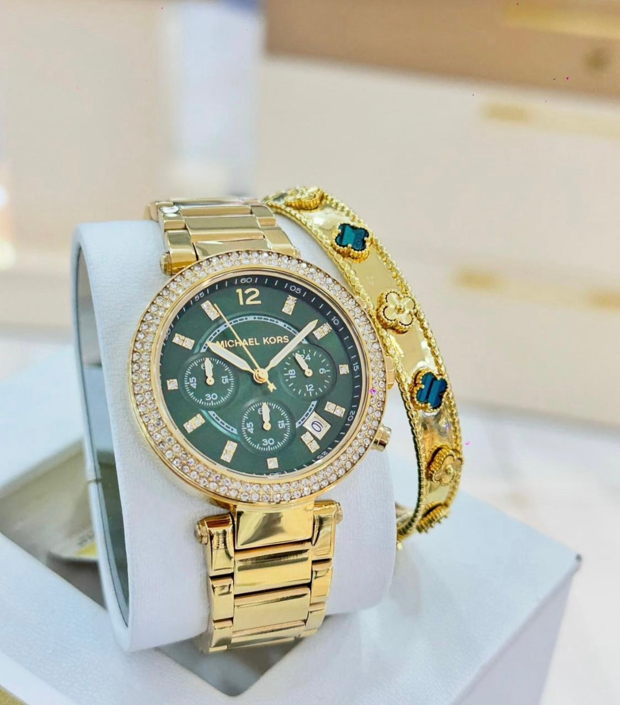 PARKER GREEN DIAL CHRONOGRAPH MONTRE FEMME MK6263