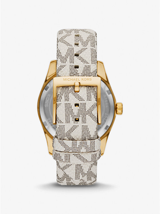 Montre Lexington dorée avec logo signature MK4746
