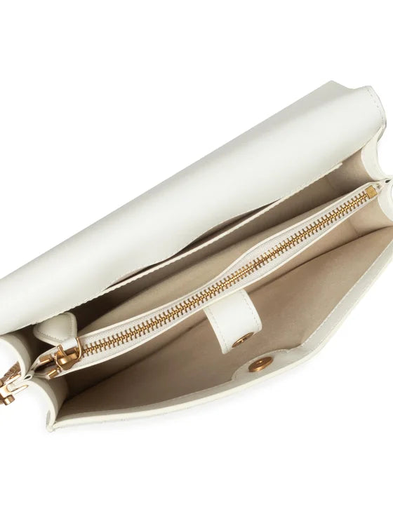 Sac à main Love Click Wave Logo En Blanc vrai cuir