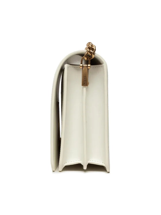 Sac à main Love Click Wave Logo En Blanc vrai cuir