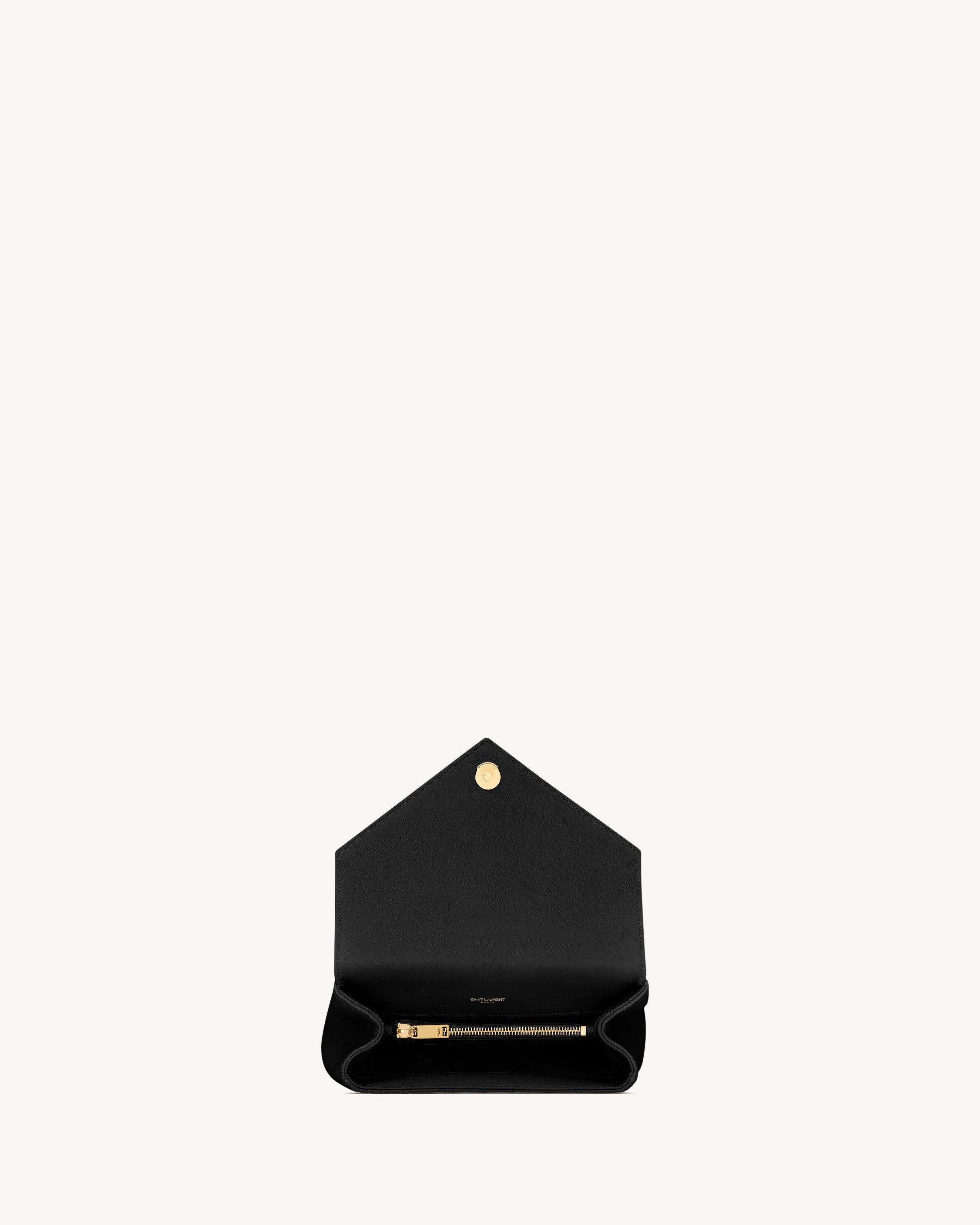 SAC YSL COLLÈGE MEDIUM EN SEMI CUIR MATELASSÉ
NOIR ET DORÉ