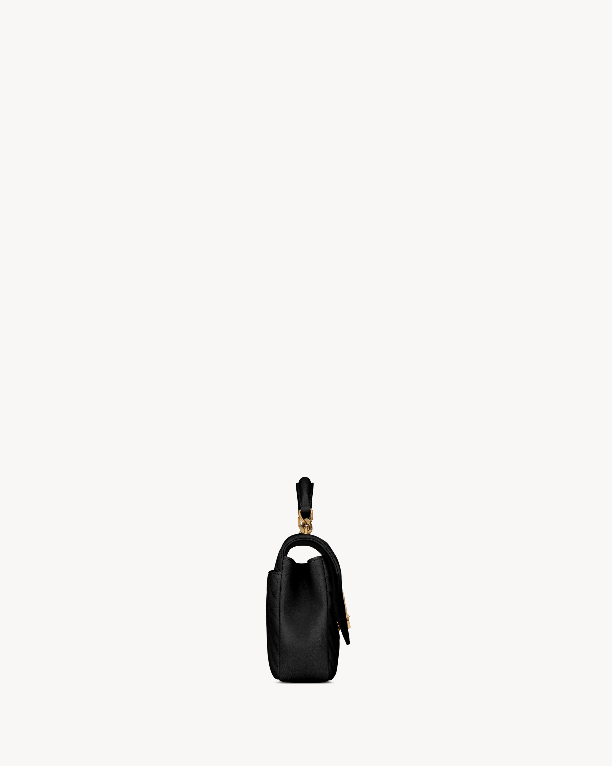 SAC YSL COLLÈGE MEDIUM EN SEMI CUIR MATELASSÉ
NOIR ET DORÉ