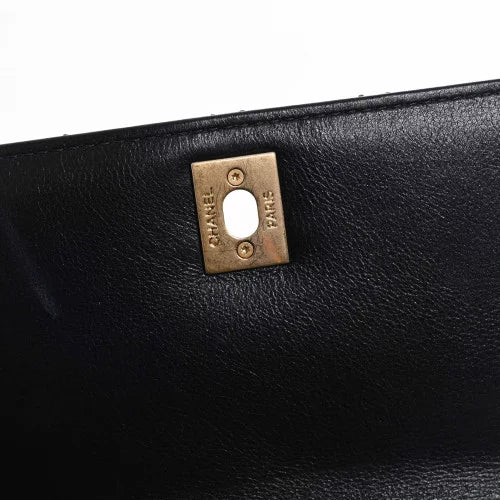 Sac bandoulière Coco Handle Chanel Cuir Strass Anthracite