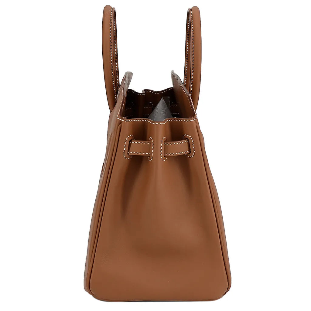 Sac à main Hermes Birkin Shadow 25 cm en cuir Swift Marron