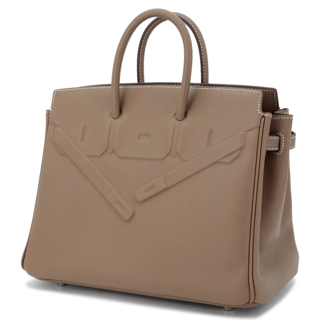 Sac à main Hermes Birkin Shadow 25 cm en cuir Swift