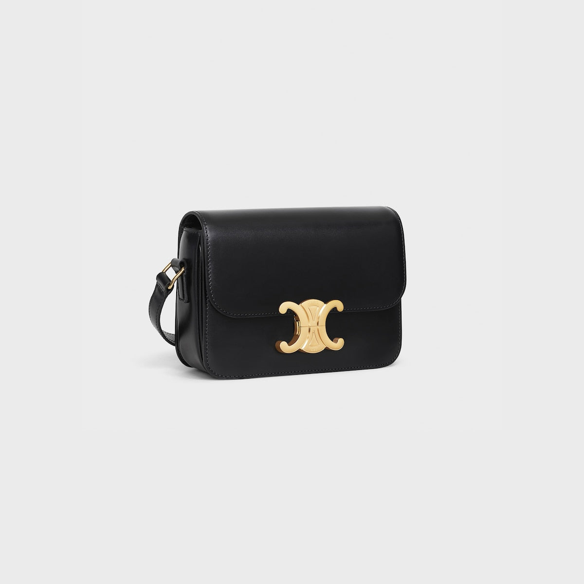 SAC TRIOMPHE TEEN VEAU BRILLANT EN NOIR ET DORÉ