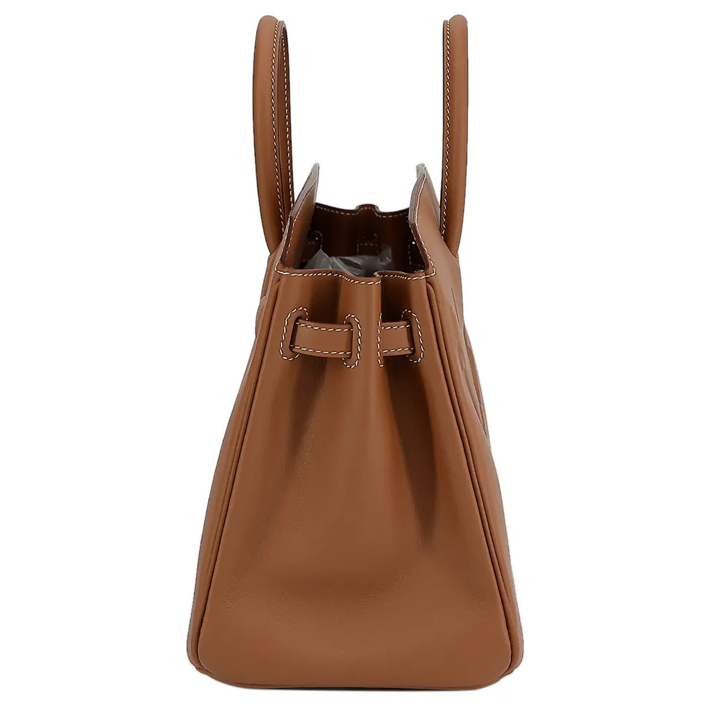 Sac à main Hermes Birkin Shadow 25 cm en cuir Swift Marron