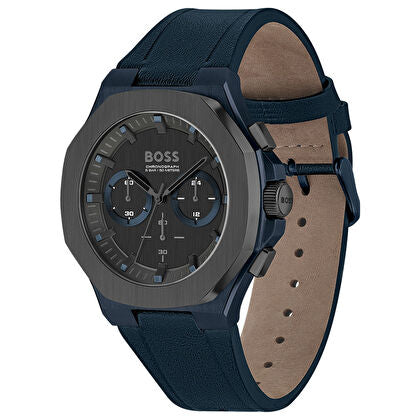 Montre à quartz analogique pour hommes Taper avec bracelet en cuir de vache 1514086