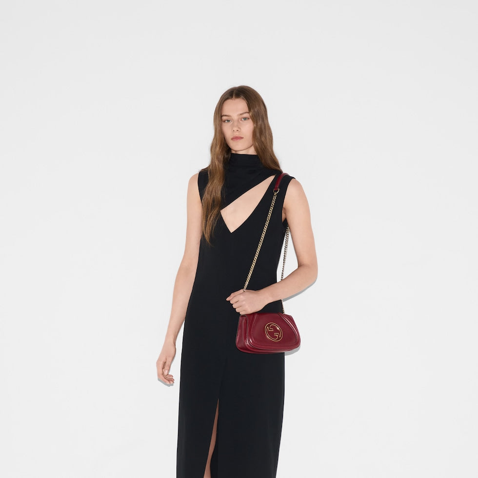 SAC À ÉPAULE GUCCI BLONDIE PETIT FORMAT EN BORDEAUX
