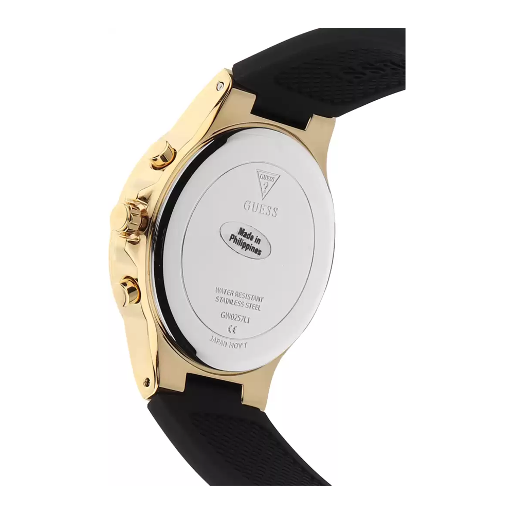 MONTRE GUESS IMPULSE POUR FEMME, CADRAN NOIR, ANALOGIQUE, EN SILICONE, 39 MM - GW0257L1
