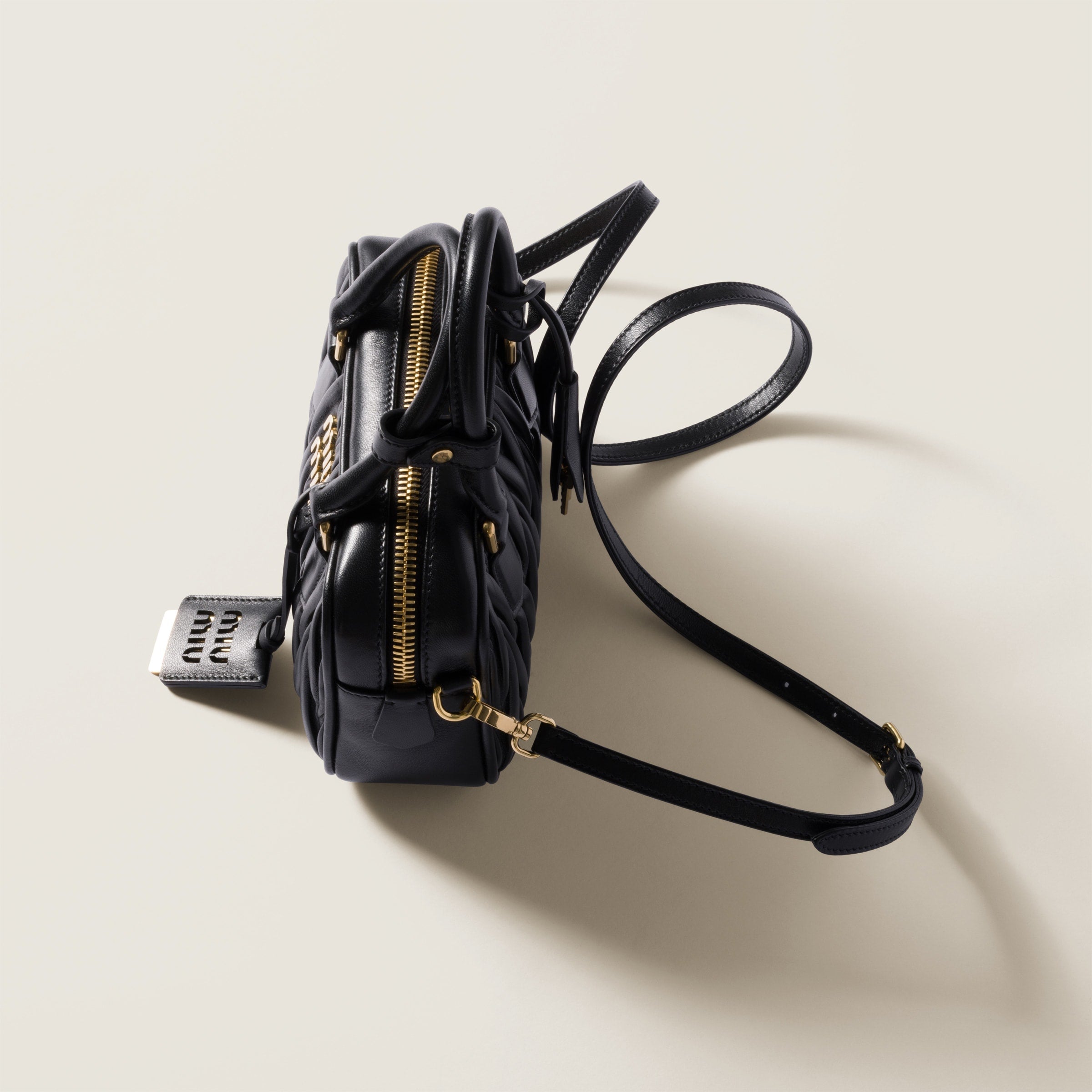 Sac Arcadie nappa matelassé en noir