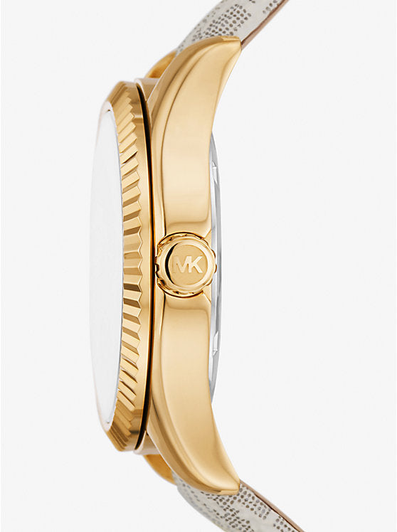 Montre Lexington dorée avec logo signature MK4746