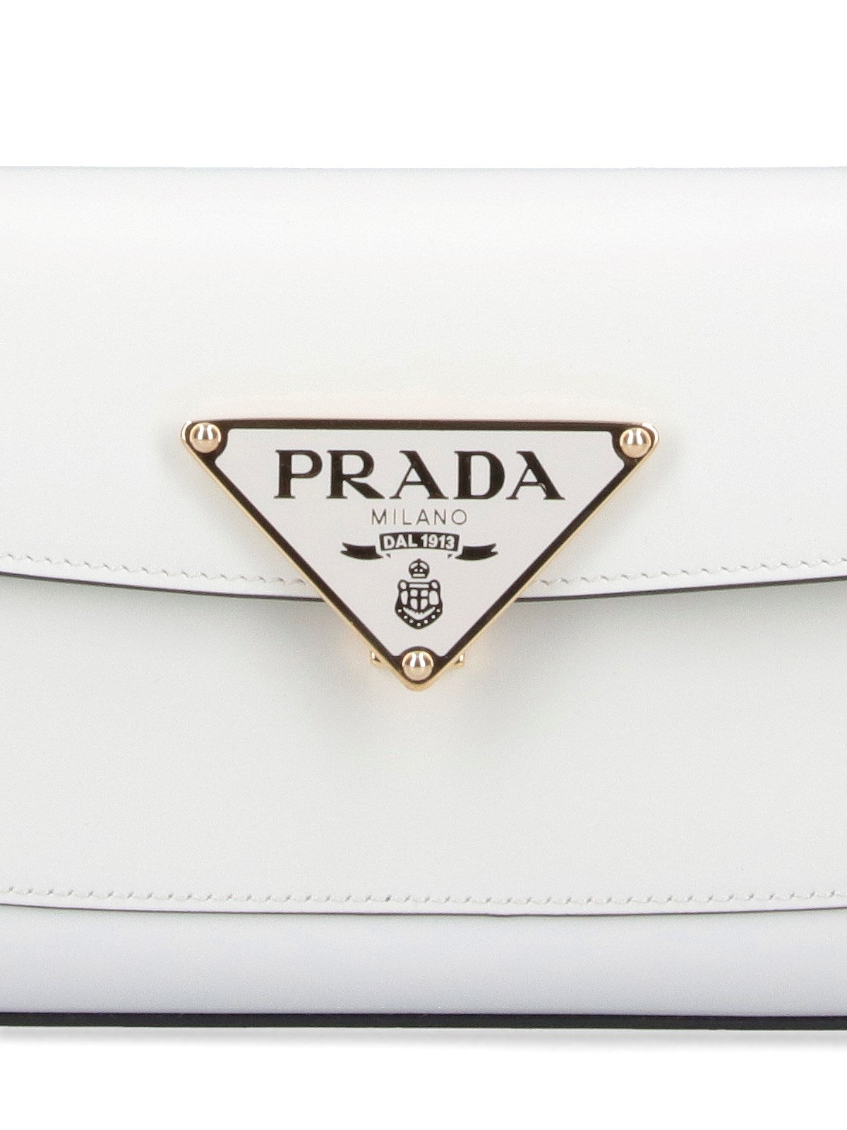 Sac porté épaule en vrai cuir verni Blanc