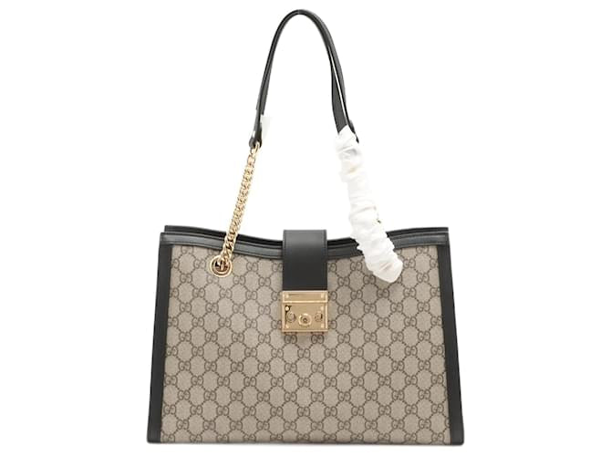 Gucci Sac cabas Padlock GG Supreme Medium Noir
