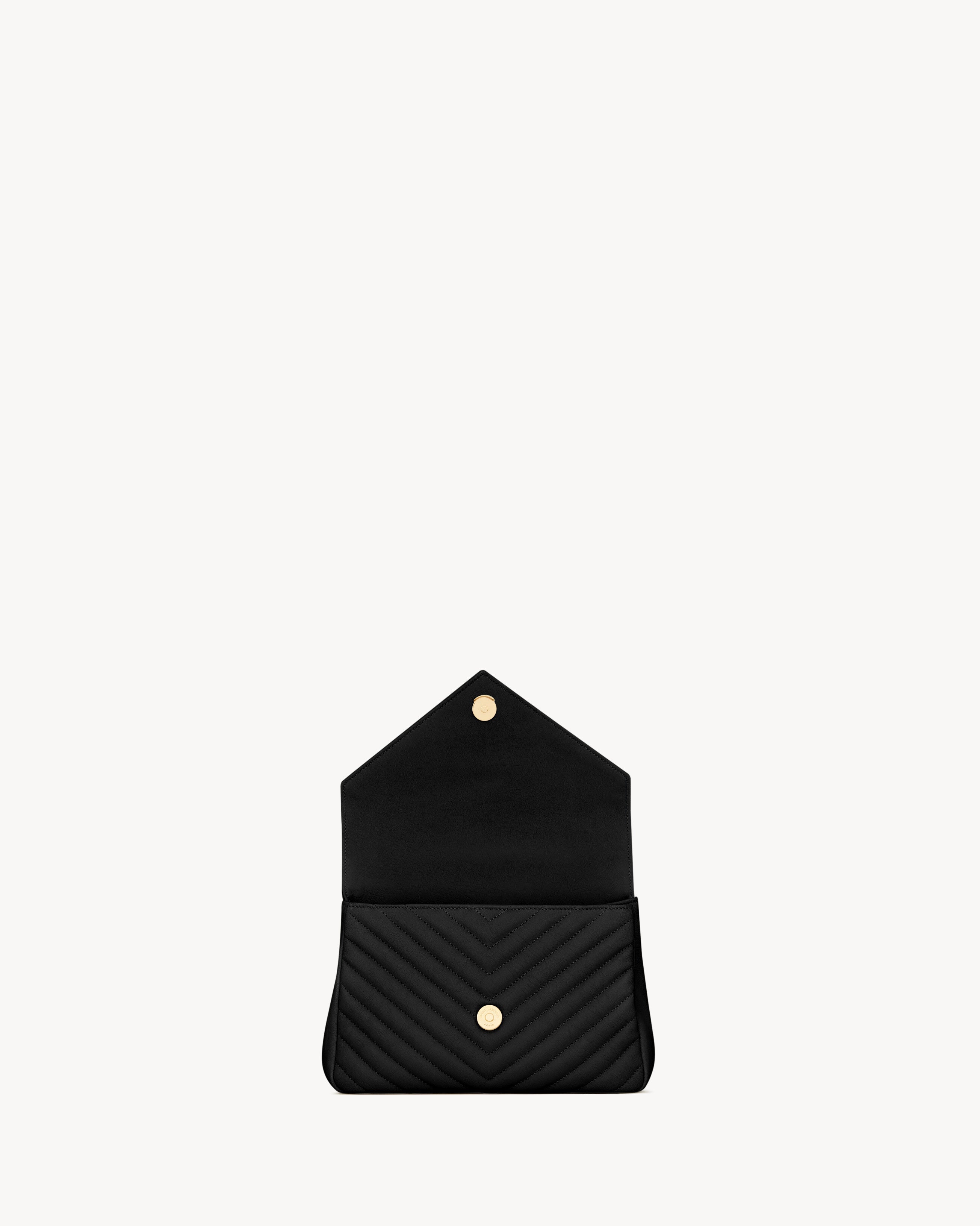 SAC YSL COLLÈGE MEDIUM EN SEMI CUIR MATELASSÉ
NOIR ET DORÉ