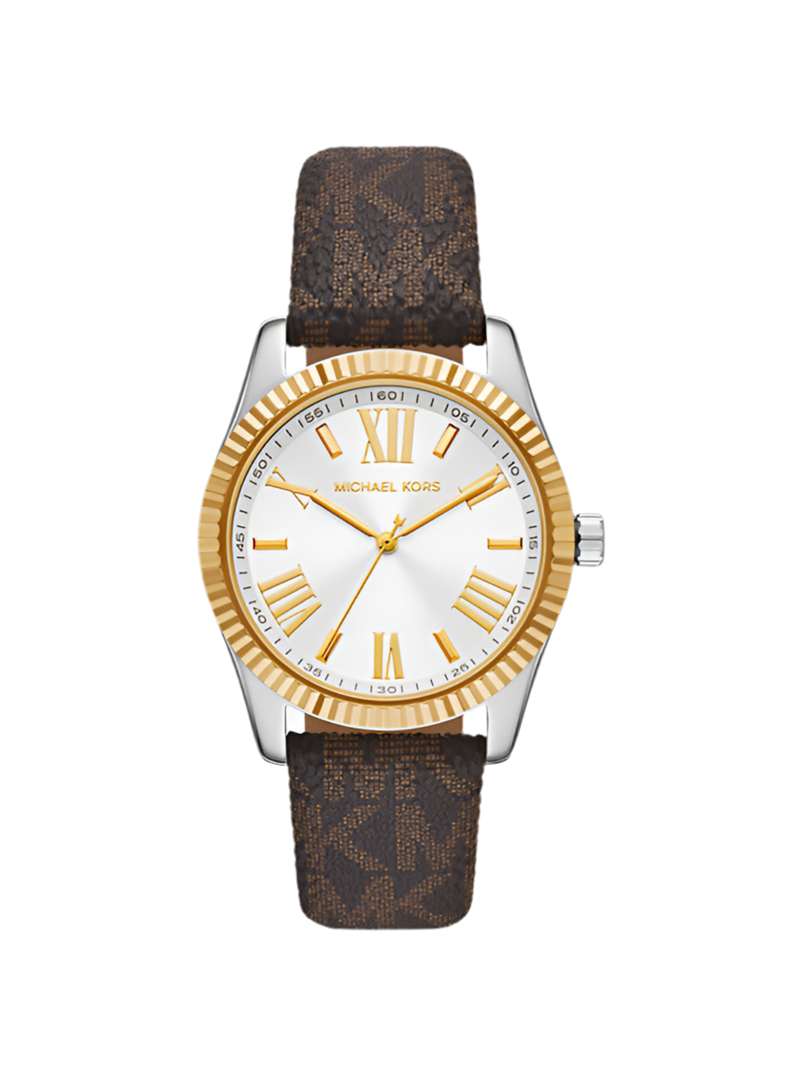 Montre Lexington dorée avec logo signature MK4745