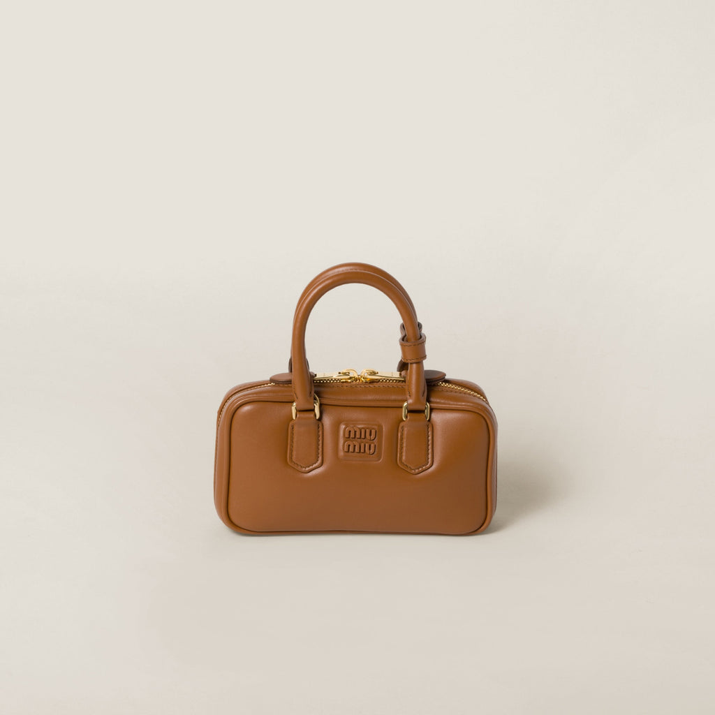 Mini-sac en semi cuir Arcadie en marron