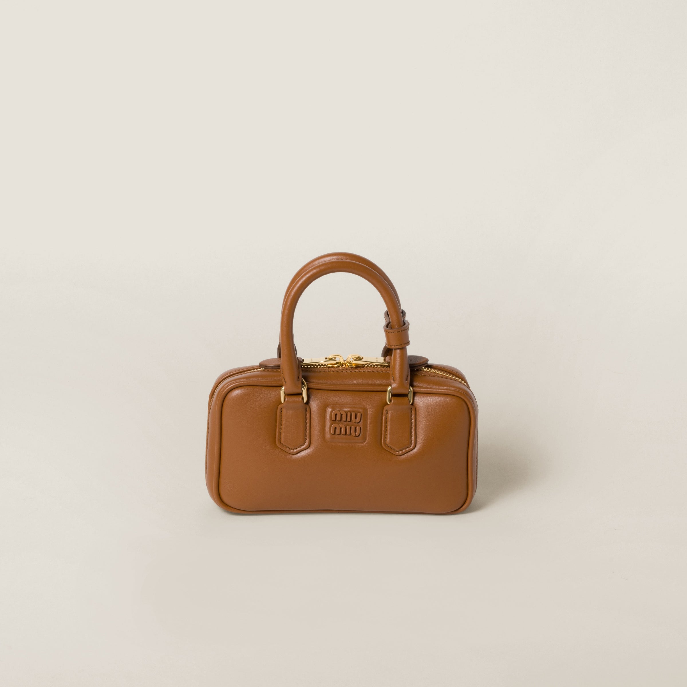 Mini-sac en semi cuir Arcadie en marron