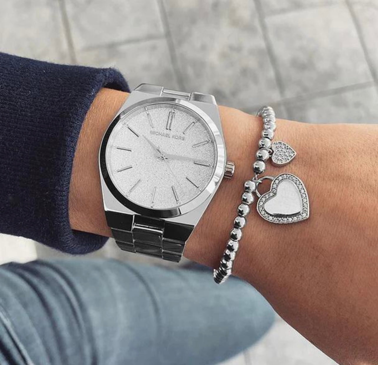 Montre MK Slim Runway en Acier Argenté