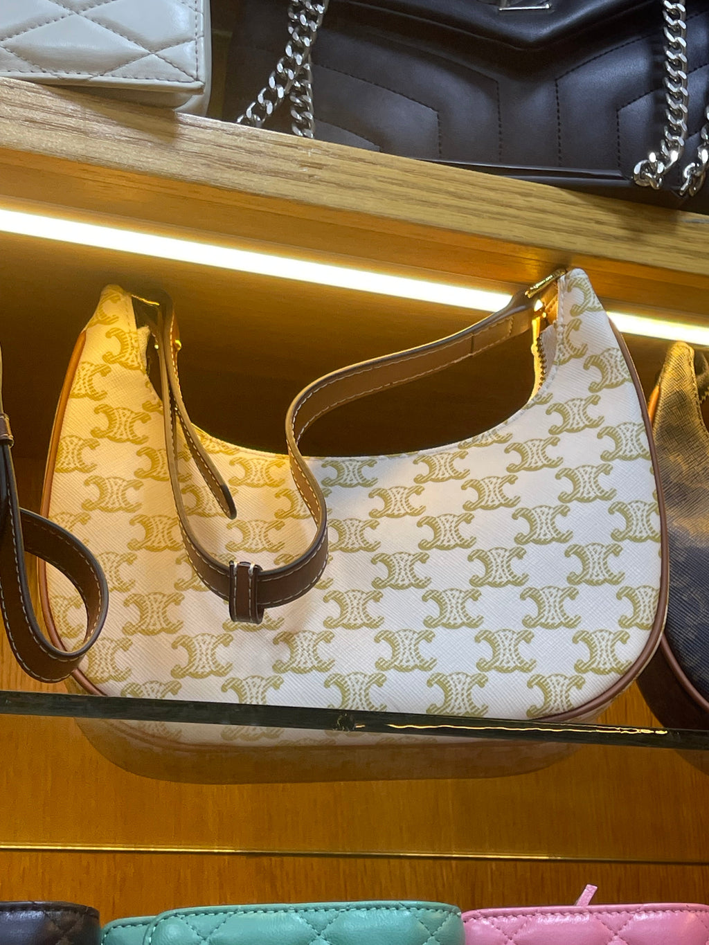 SAC AVA TOILE TRIOMPHE ET VEAU BLANC