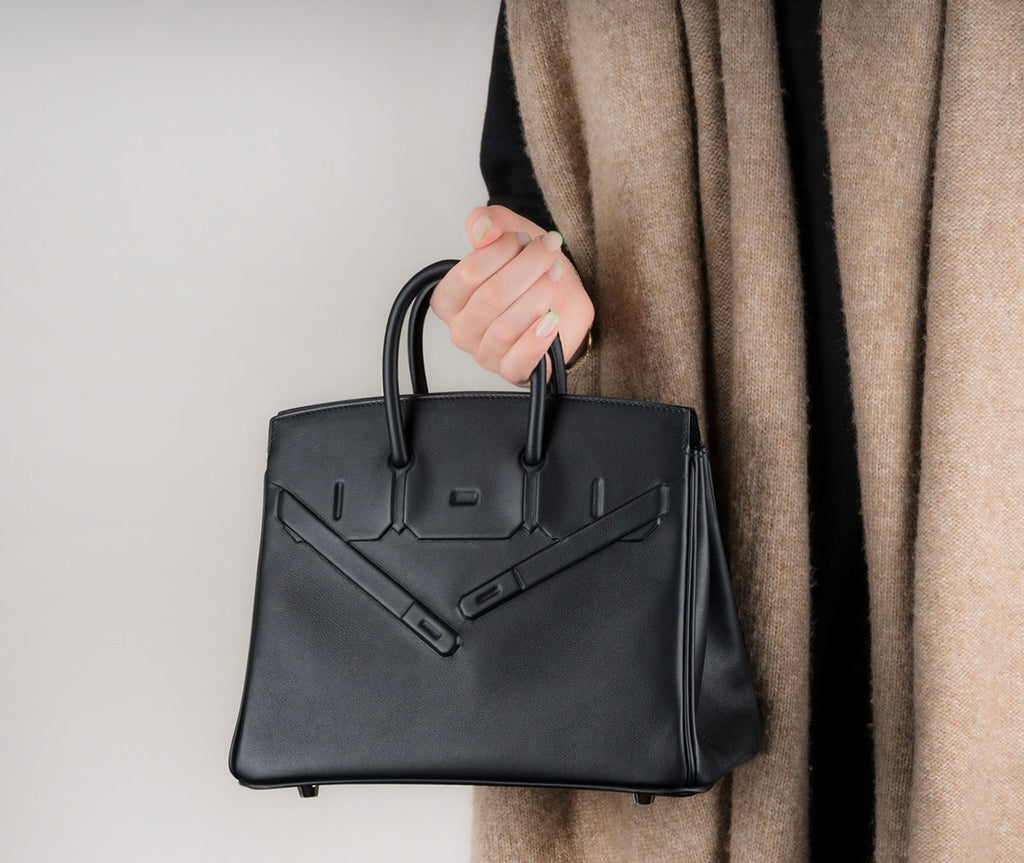 Sac à main Hermès Birkin Shadow en cuir Everkcalf noir