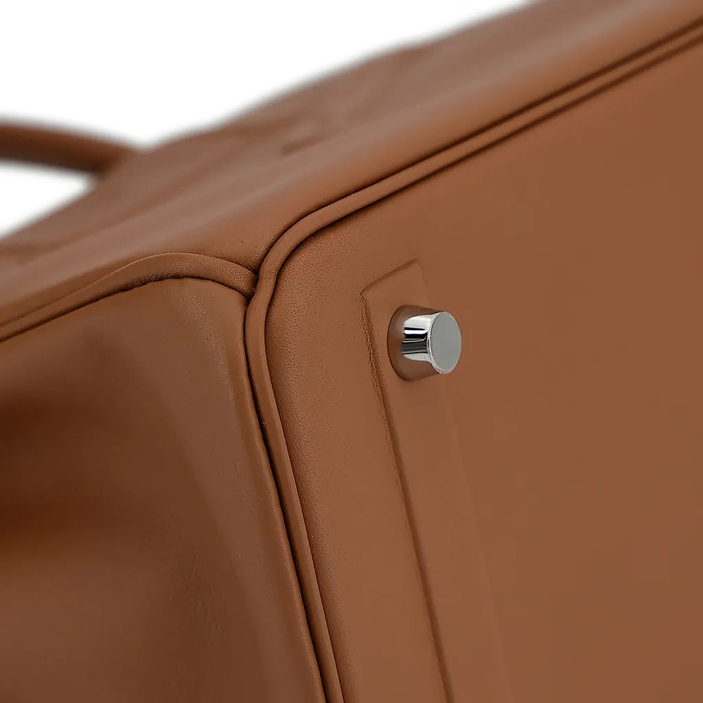 Sac à main Hermes Birkin Shadow 25 cm en cuir Swift Marron