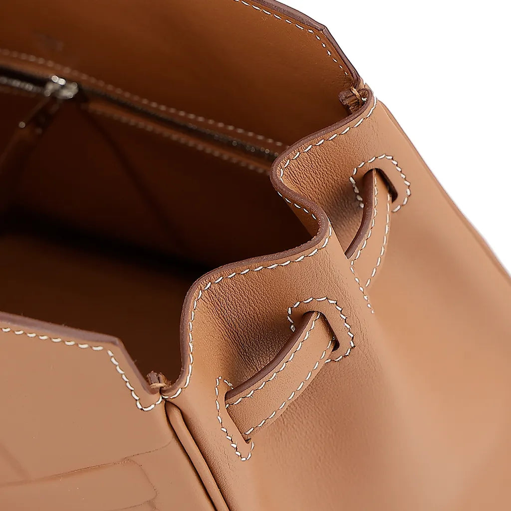 Sac à main Hermes Birkin Shadow 25 cm en cuir Swift Marron