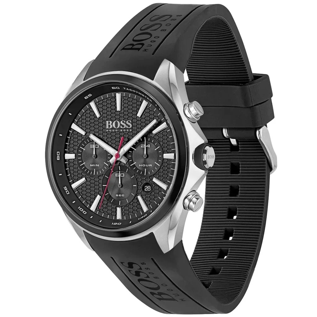 Montre chronographe Hugo Boss Distinct en silicone noir pour homme - 1513855