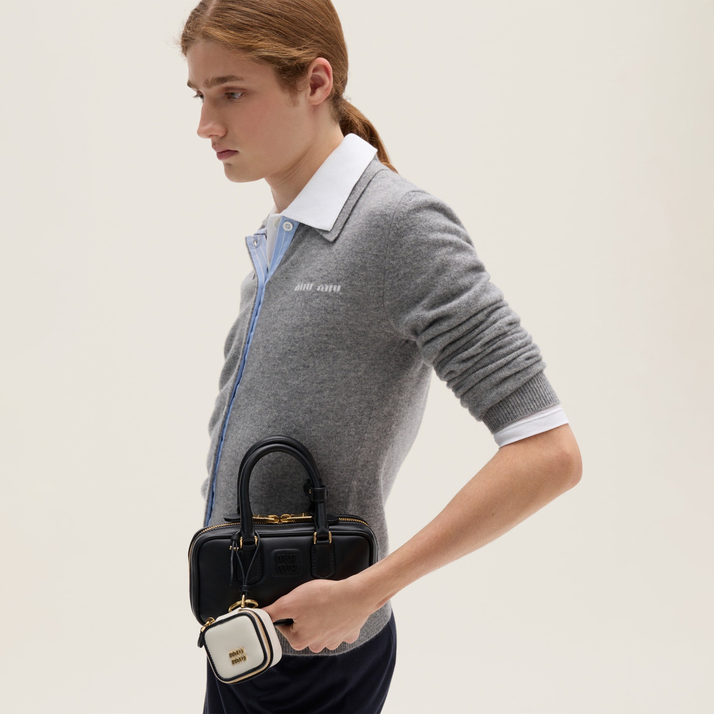 Mini-sac en semi cuir Arcadie En noir