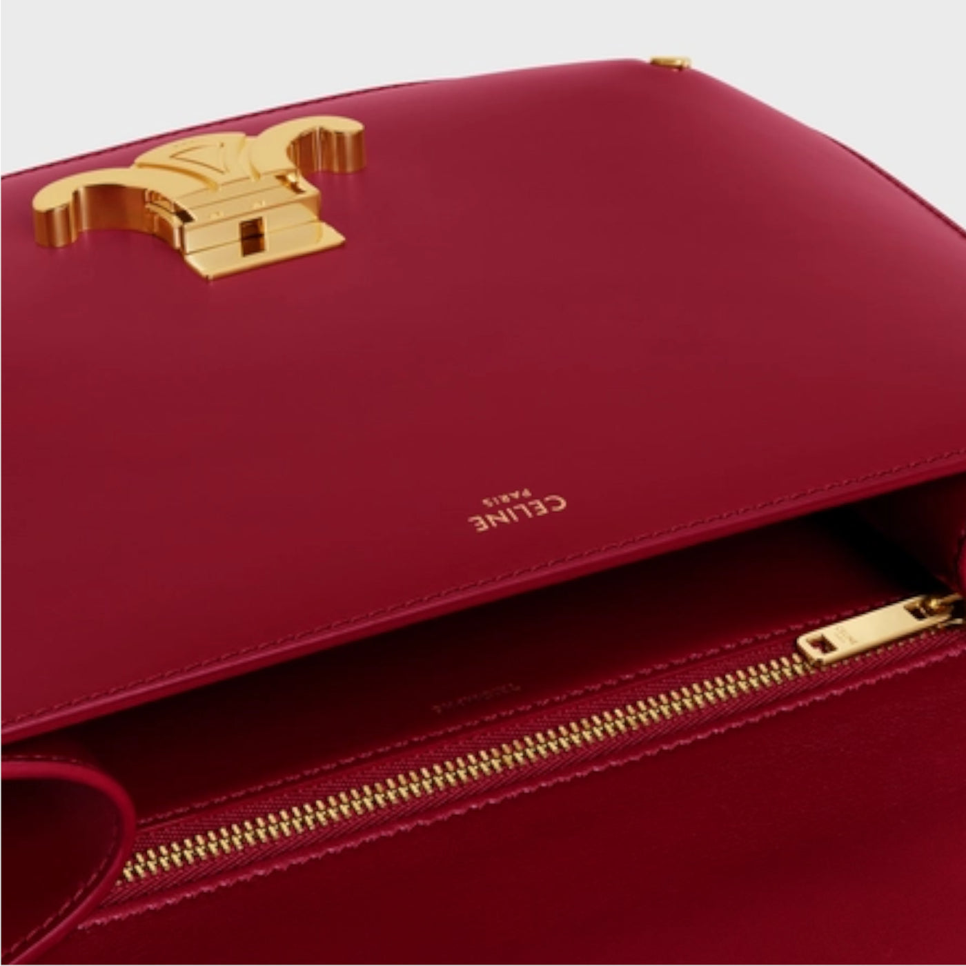 SAC EN VRAI CUIR CHAINE BESACE TRIOMPHE EN ROUGE