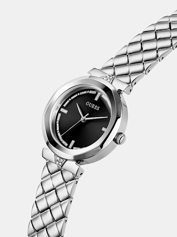 Montre analogique avec application de cristaux