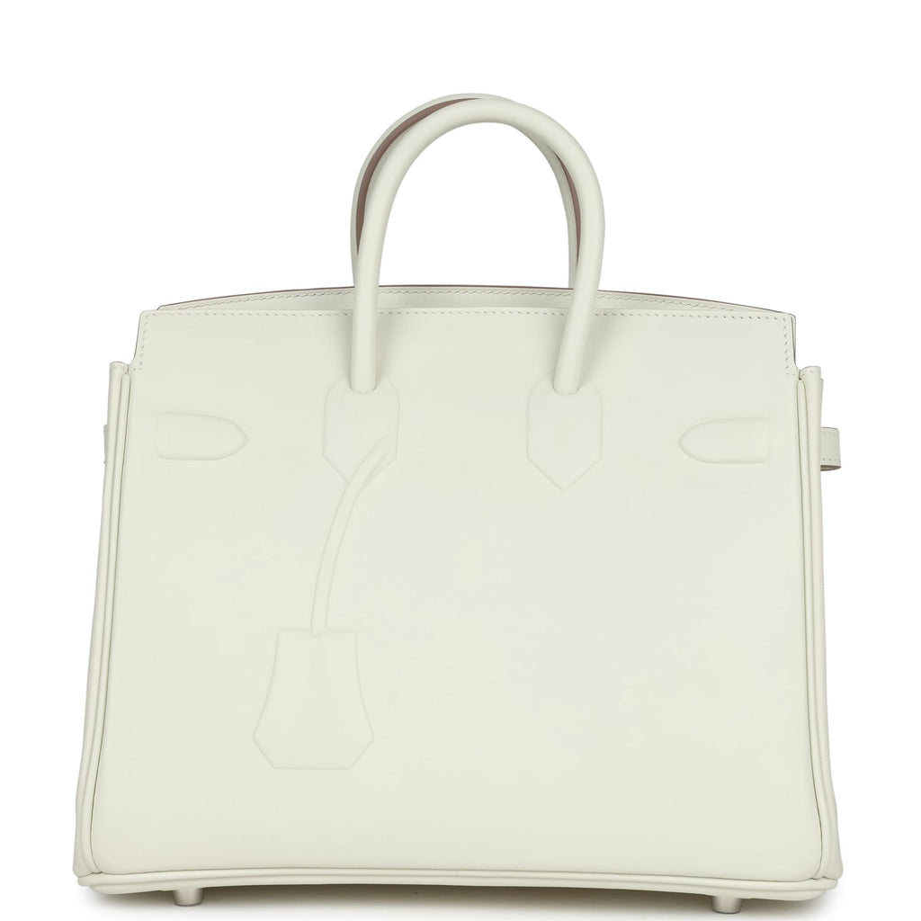 Sac à main Hermes Birkin Shadow 35 cm en cuir Swift Blanc