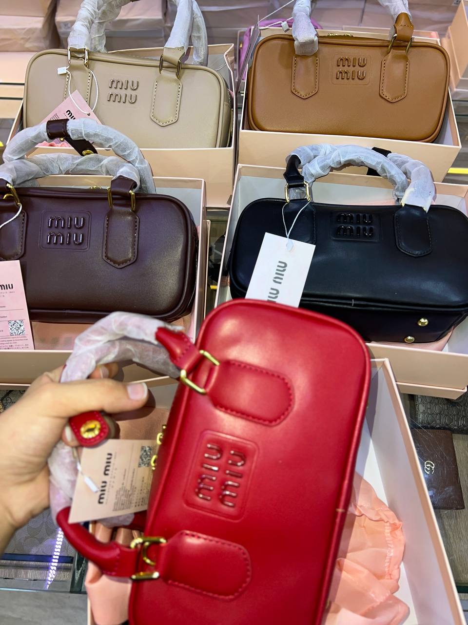 Mini-sac en semi cuir Arcadie en beige