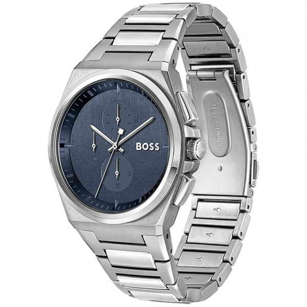 Montre Boss Sport Lux Steer Chrono en Acier Argenté