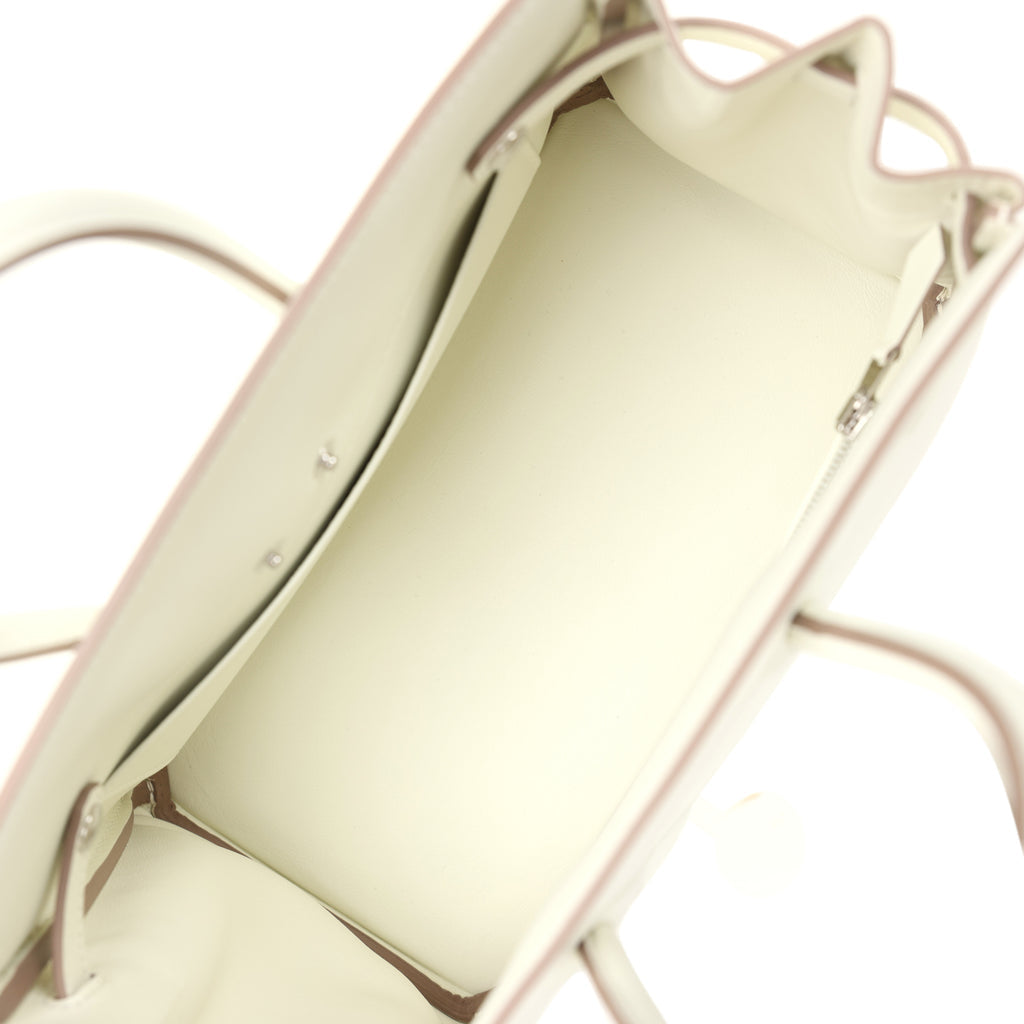 Sac à main Hermes Birkin Shadow 35 cm en cuir Swift Blanc