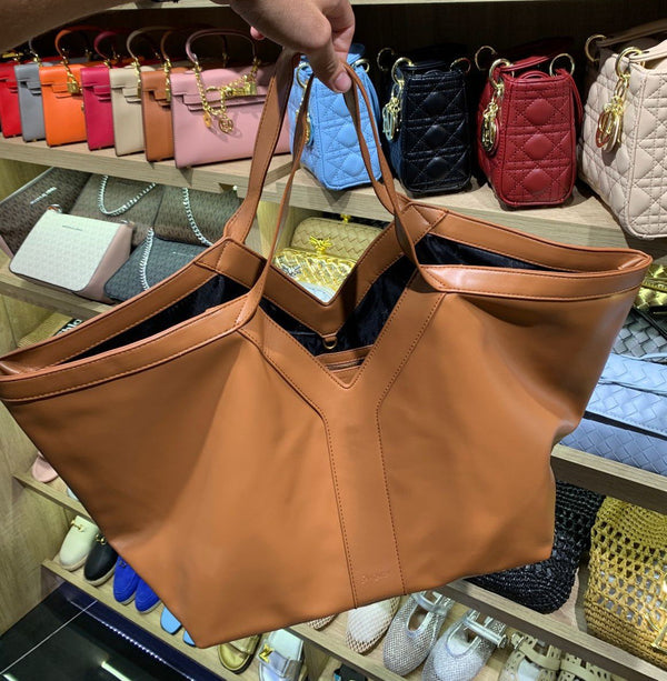 Y CABAS EN SEMI CUIR BRICK